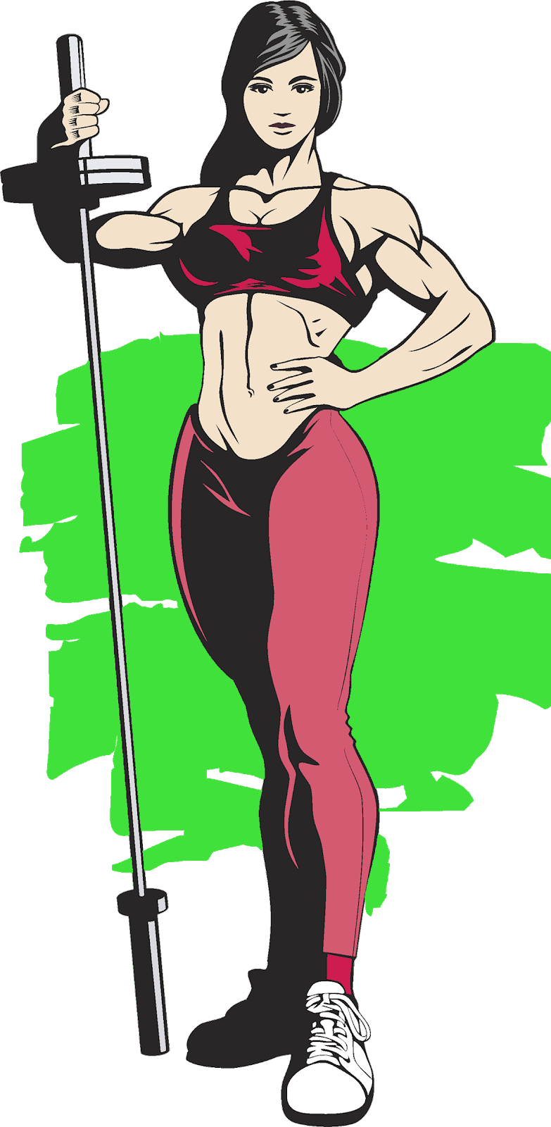 Strength Clipart Woman Strength - Female Bodybuilding Clipart - Png Download (783x1600), Png Download