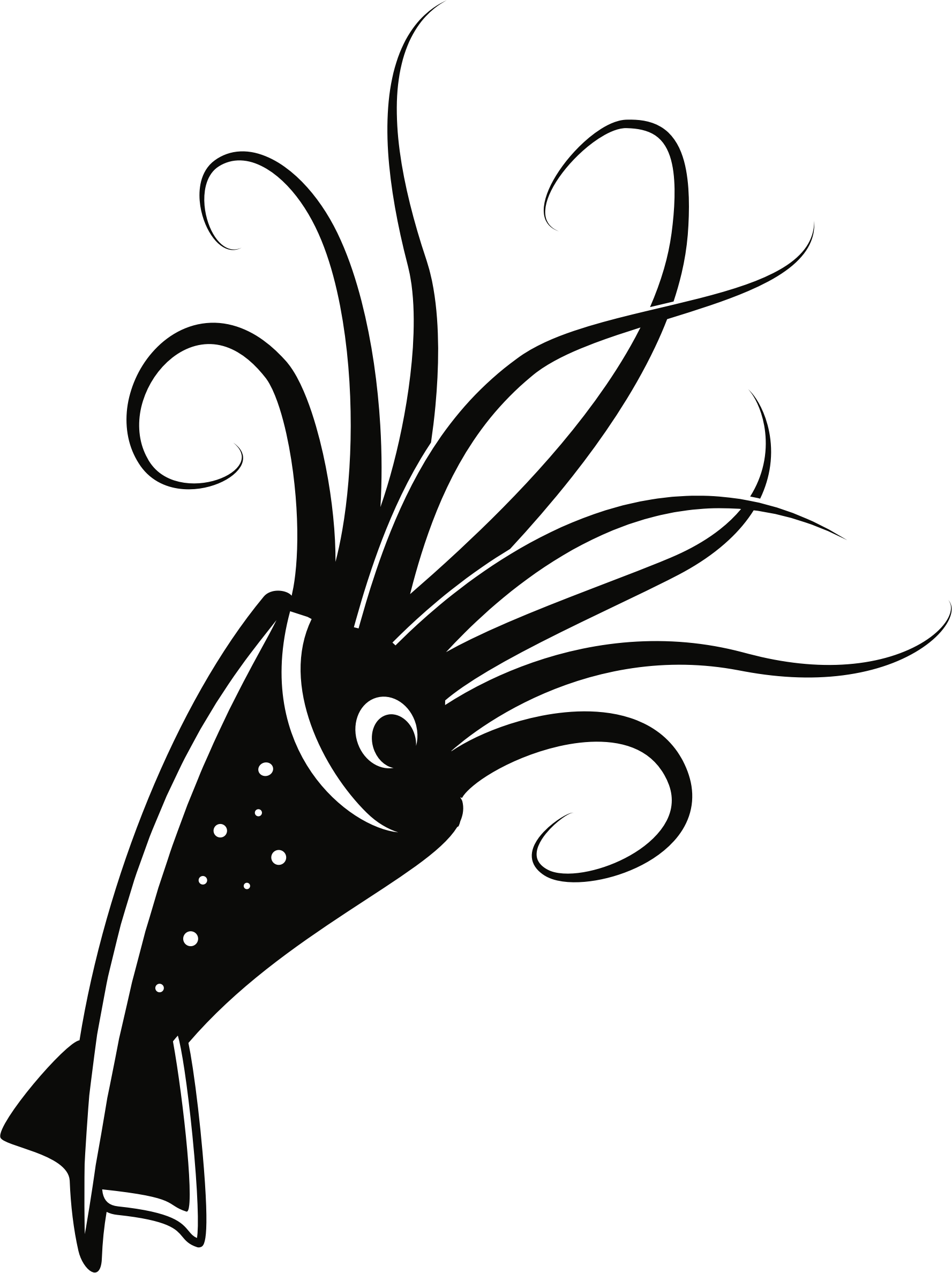 Squid As Food Octopus Clip Art - Squid Black And White Png Design Transparent Png (1777x2376), Png Download