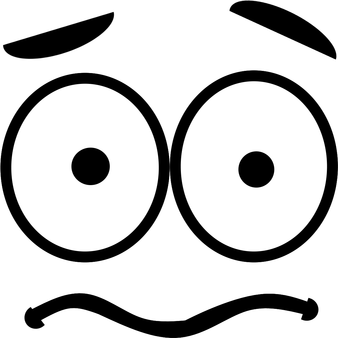 Cute Outline Face Art Emoji Png Clipart - Circle Transparent Png (1742x1228), Png Download