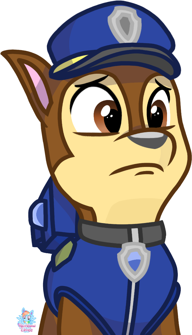 Sad Chase Paw Patrol Wants To Save Skye - Chase Paw Patrol Sad Clipart (692x1148), Png Download