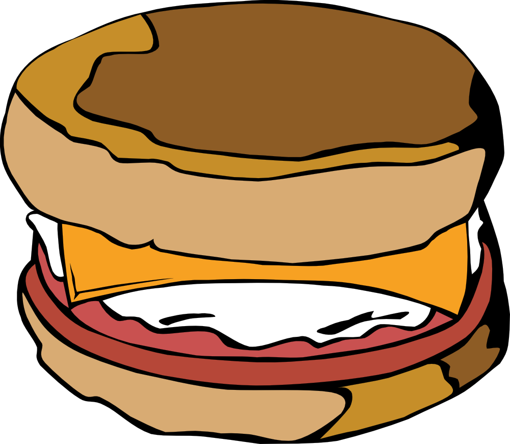Fast Food, Breakfast, Egg Muffin - Breakfast Sandwich Clipart - Png Download (600x600), Png Download