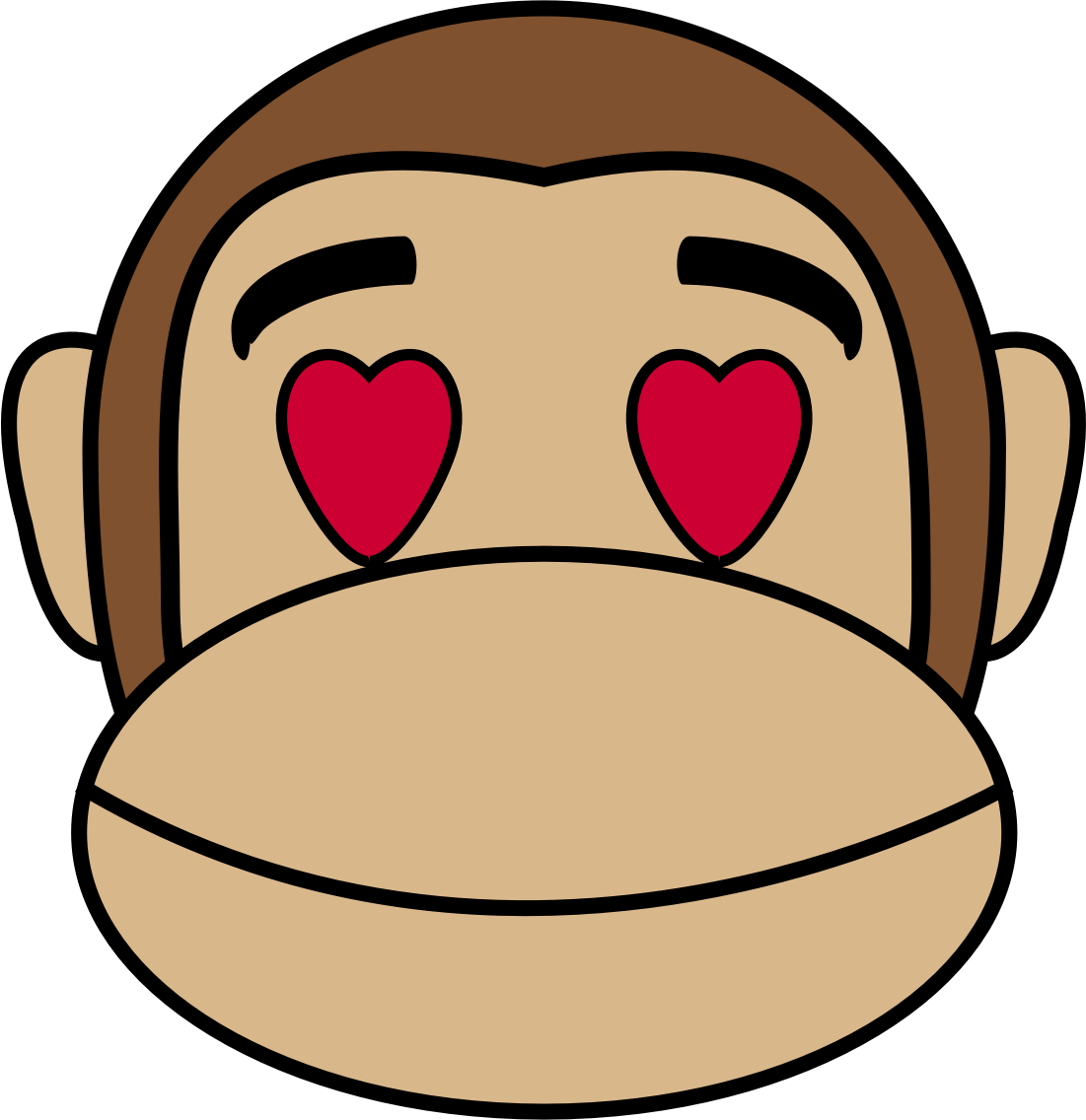 Iphone Emoji Clipart - Clipart Monkey Love - Png Download (1101x1136), Png Download