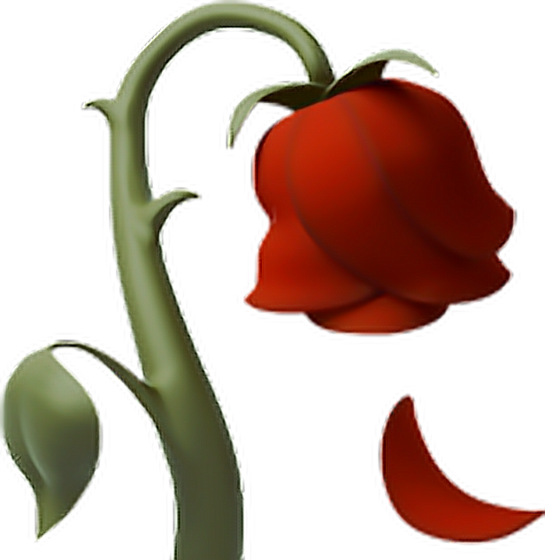 Flower Emoji Clipart Vector Library Library Rose Deadrose - Iphone Dead Rose Emoji - Png Download (616x632), Png Download