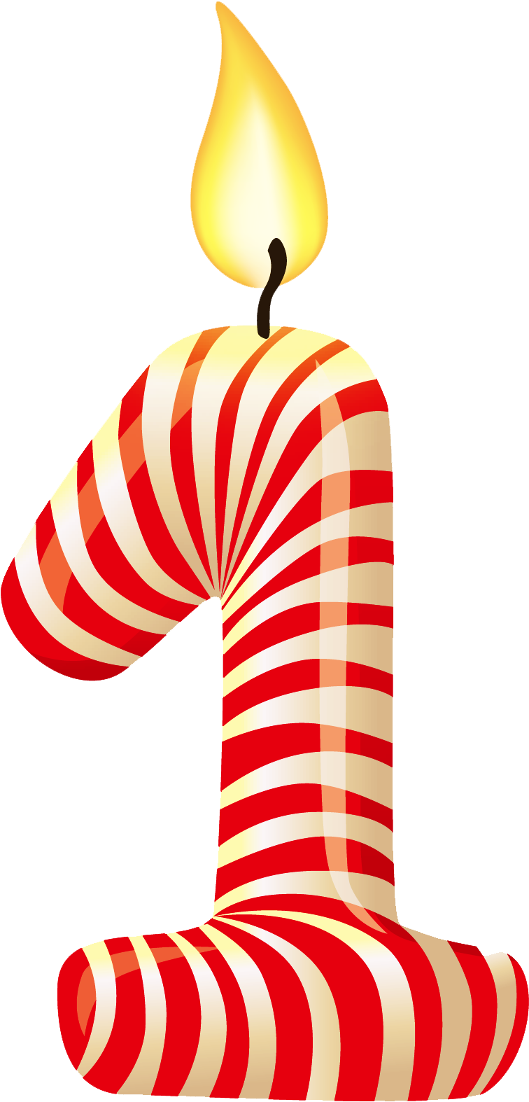 1 Number Png Clipart - 1st Birthday Candle Png Transparent Png (897x1743), Png Download