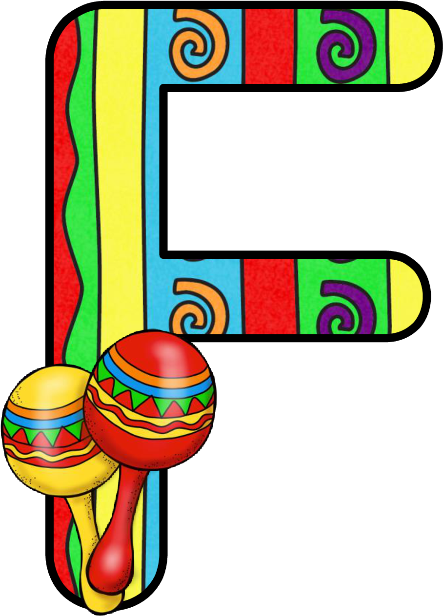 Clipart Free Download Spanish Huge Freebie - Fiesta Clip Art Letters - Png Download (908x1264), Png Download