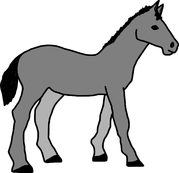 Mare Clipart Small Horse - Grey Horse Clip Art - Png Download (600x582), Png Download