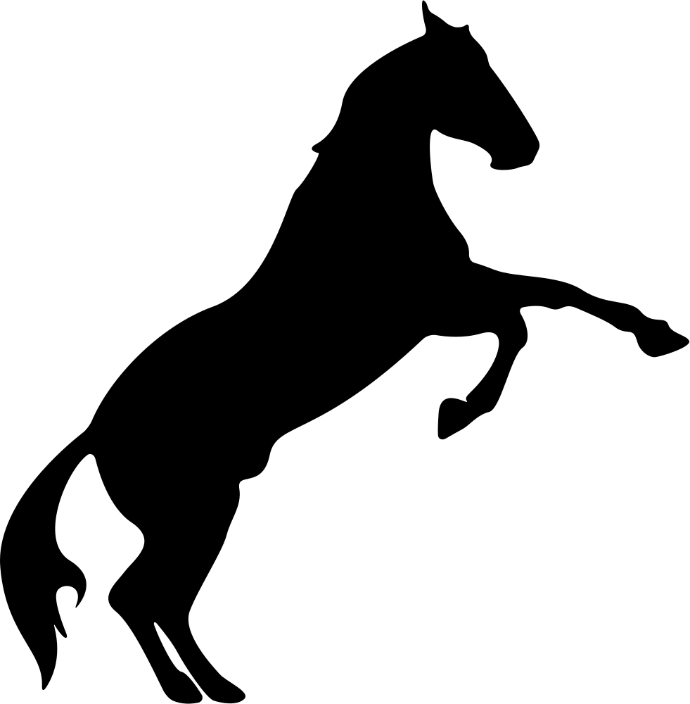 Horse Rearing Silhouette Vector Graphics Computer Icons - Horse Rearing Silhouette Clipart (981x1000), Png Download