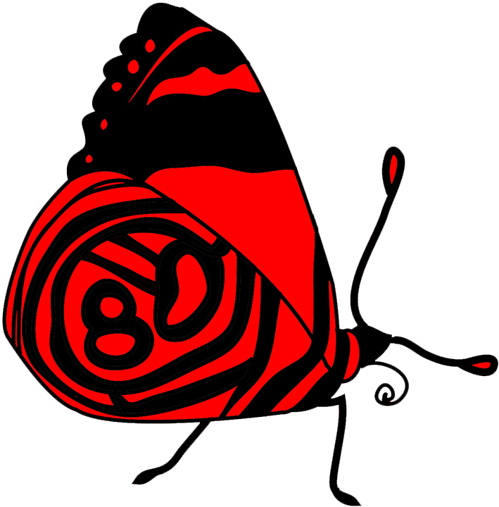 Red Resting Butterfly Image Clipart (709x720), Png Download