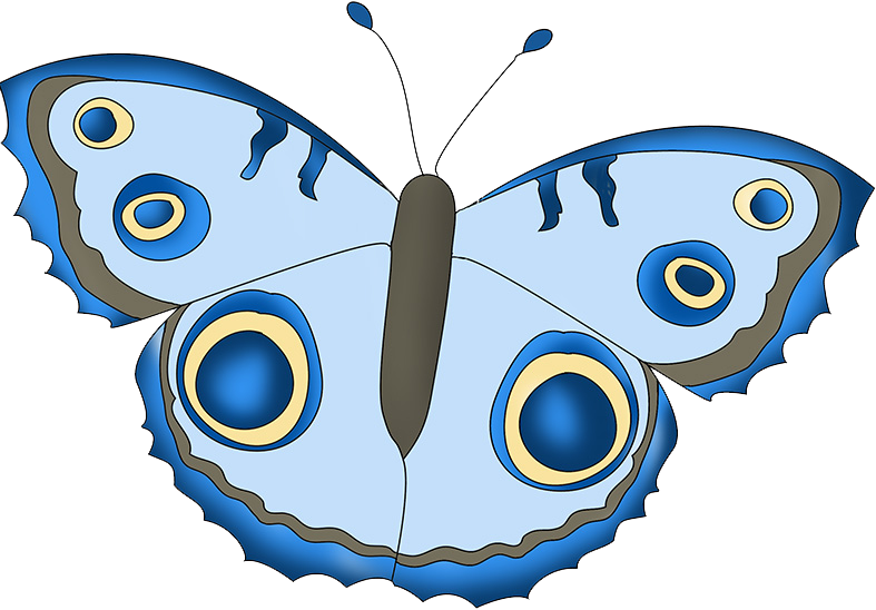 Blue Fantasy Colored Butterfly Clipart - Aglais Io - Png Download (787x548), Png Download