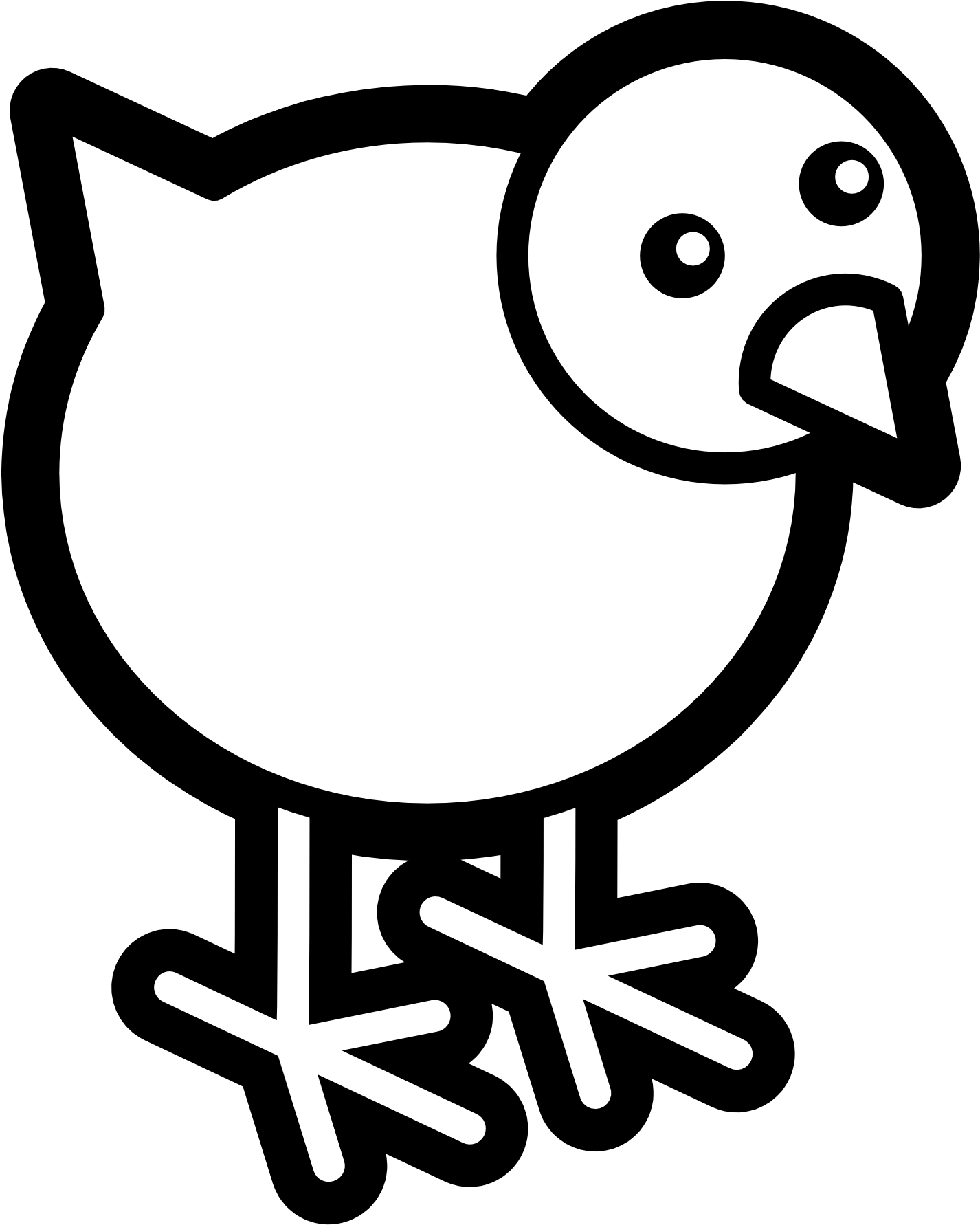 Peace Peace Dove Twitter Bird 38 Black White Line Art - 300 By 300 Pixel Clipart (1331x1331), Png Download
