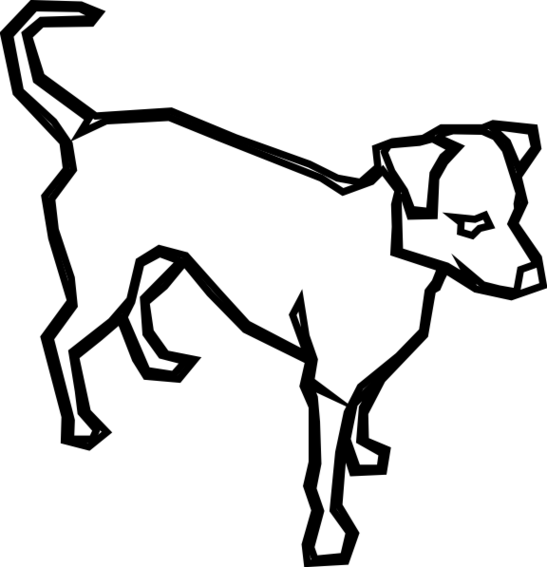 Dog Outline Clip Art Clipart - Dog Outlines Png Transparent Png (547x567), Png Download