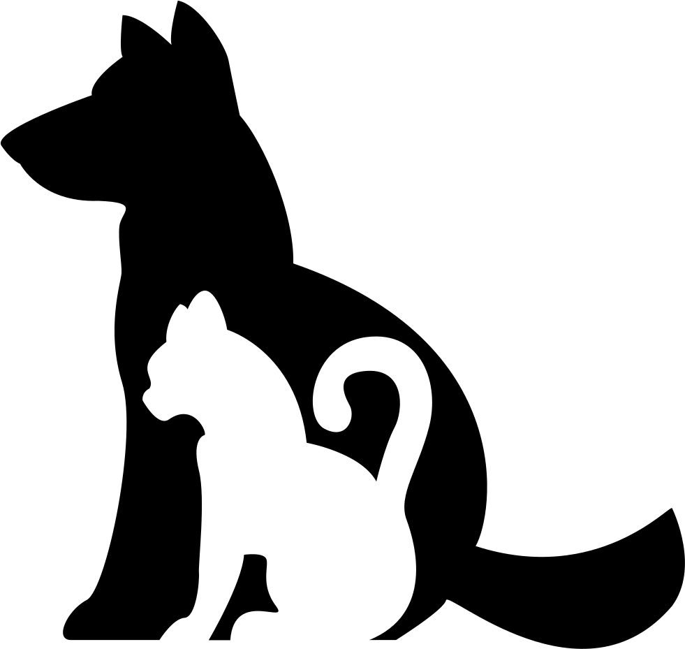 Cat And Dog Clipart Graphic Transparent Dog And Cat - Dog And Cat Silhouette Png (981x929), Png Download