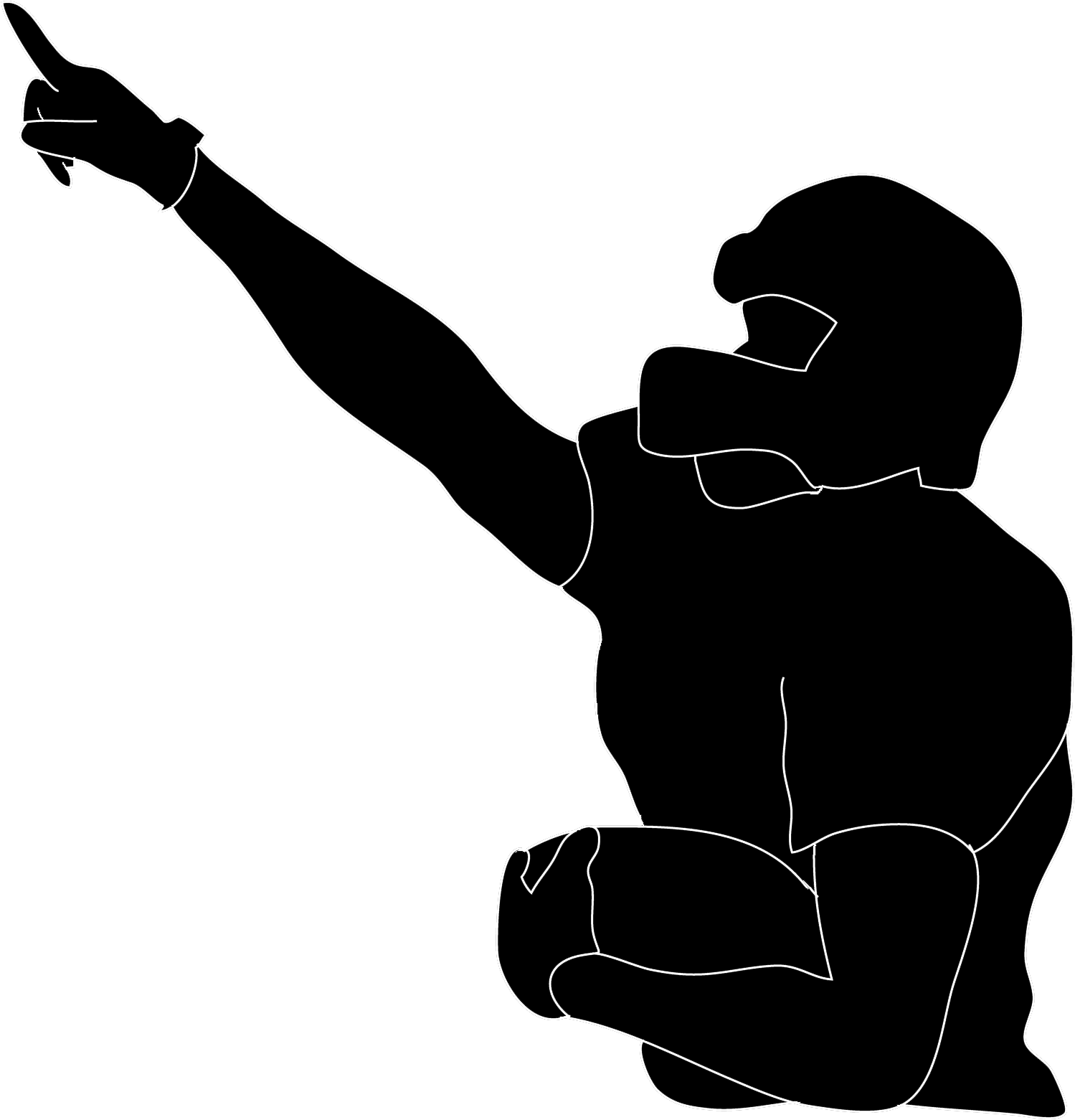 Silhouette American Football Nfl - Transparent Football Silhouette Clip Art - Png Download (1502x1587), Png Download