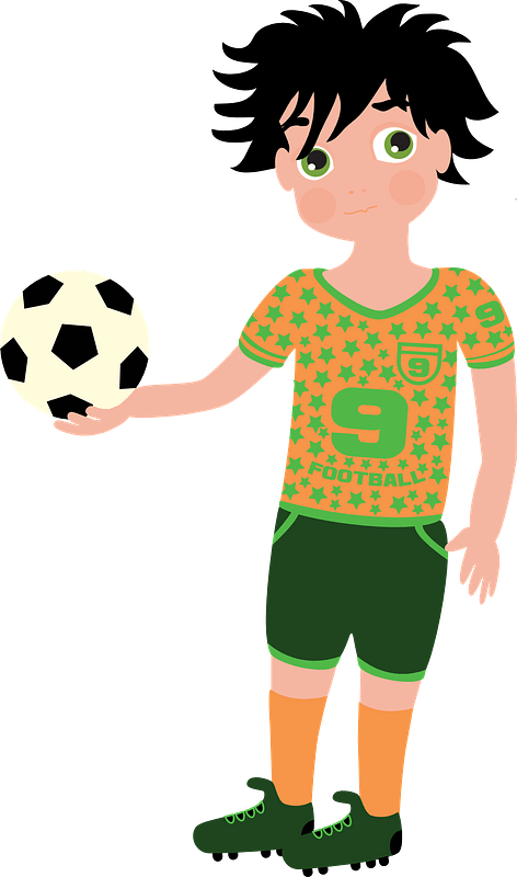 Boy Football Player Clipart - Sportsman Clipart Png Transparent Png (472x800), Png Download