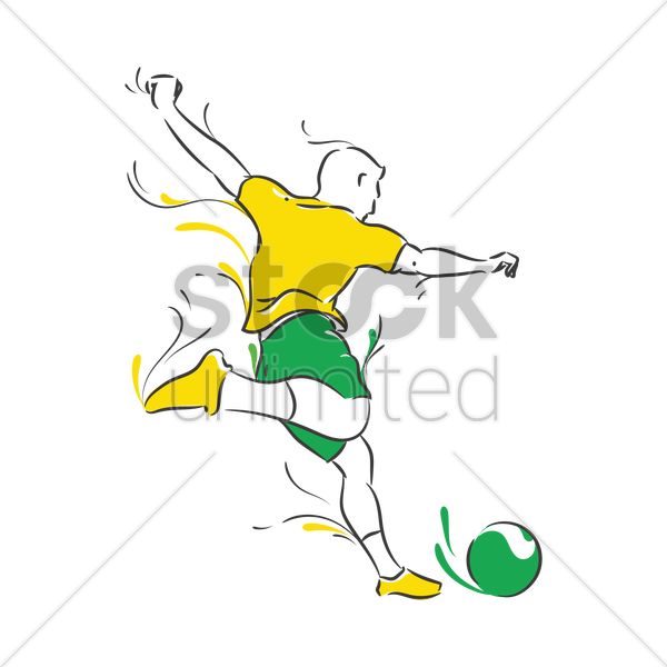 Footballer Clipart Football Action - Illustration - Png Download (600x600), Png Download