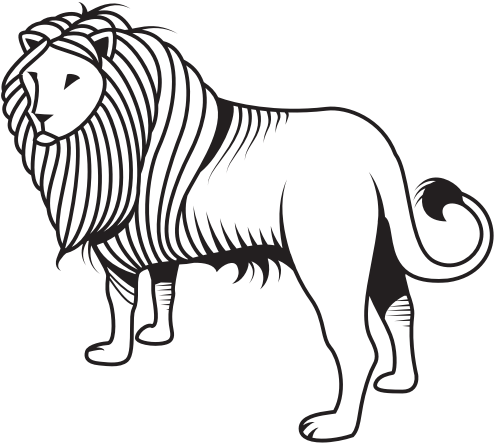 Lion Silhouette Monochrome Art - Vector Graphics Clipart (600x600), Png Download