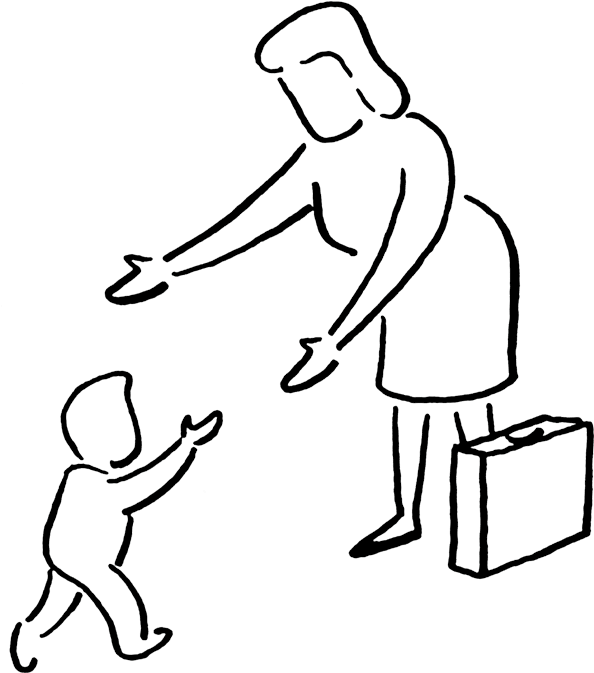 Walk To School Clipart Black And White Svg Black And - Baby Walking Drawing Easy - Png Download (600x675), Png Download