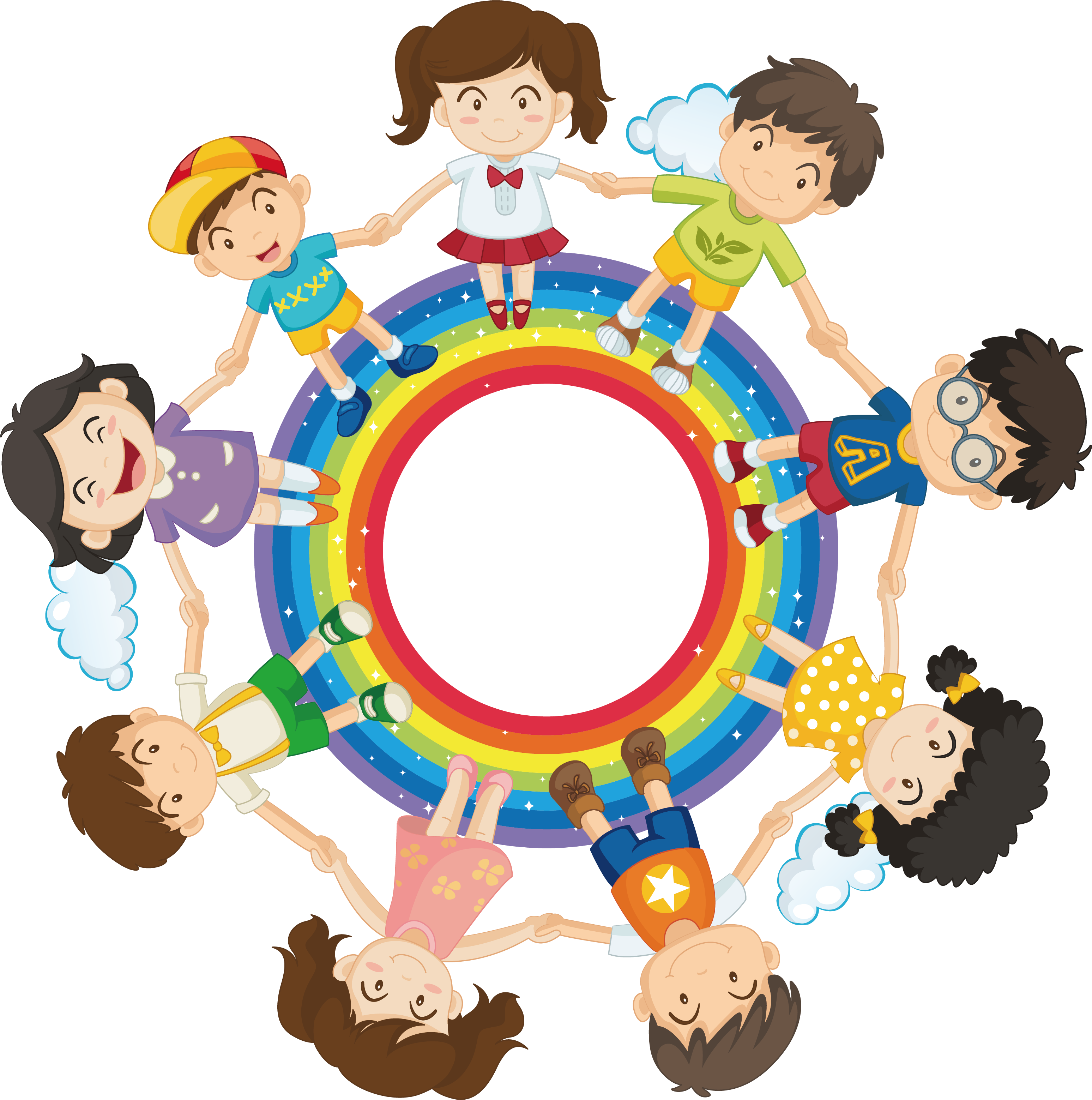 Hands Holding Football Clipart Banner Transparent Stock - Niños Agarrados De La Mano - Png Download (3095x3117), Png Download
