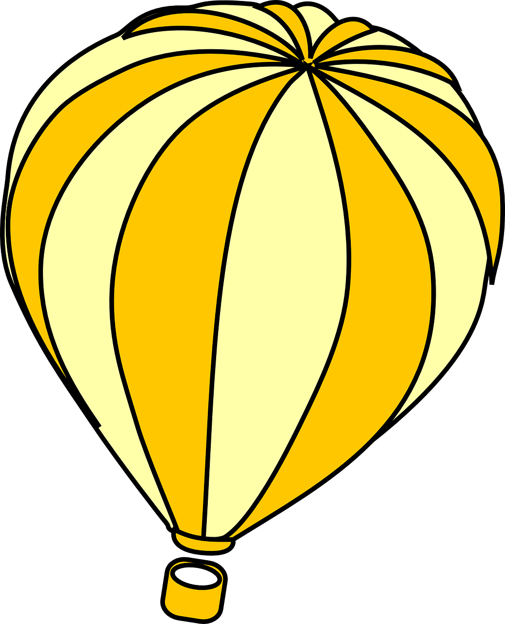 Yellow Hot Air Balloon Clipart - Png Download (1035x1280), Png Download