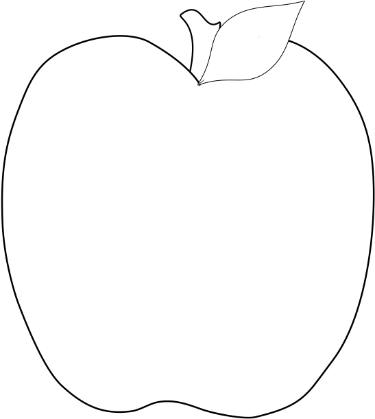 Apple Leaf Template - Apple Clipart (576x734), Png Download
