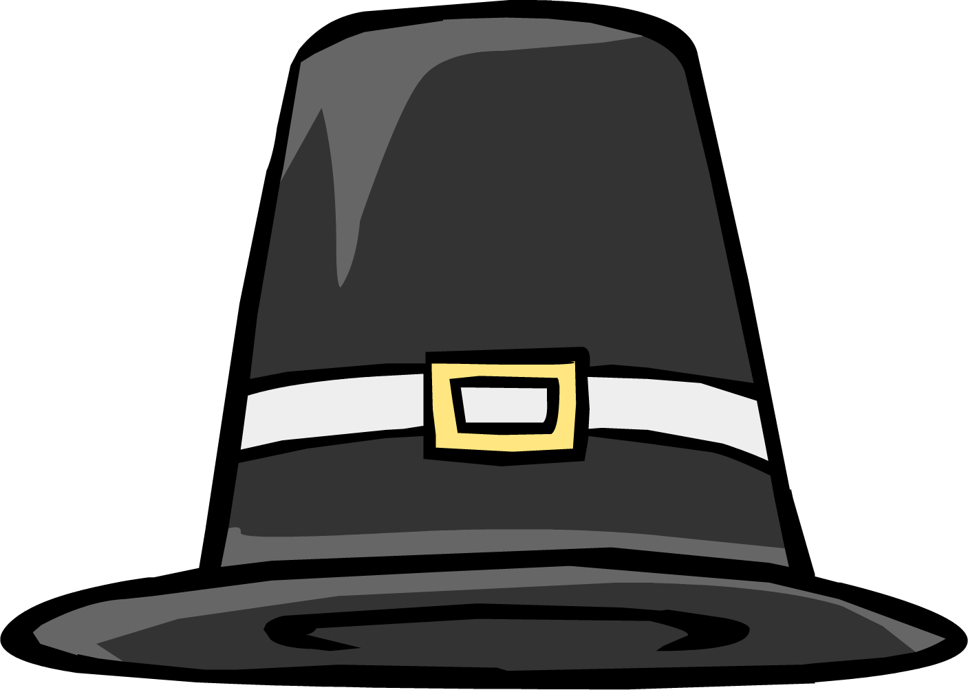 Funny Thanksgiving Clipart - Pilgrim Hat Transparent Background - Png Download (1407x1003), Png Download