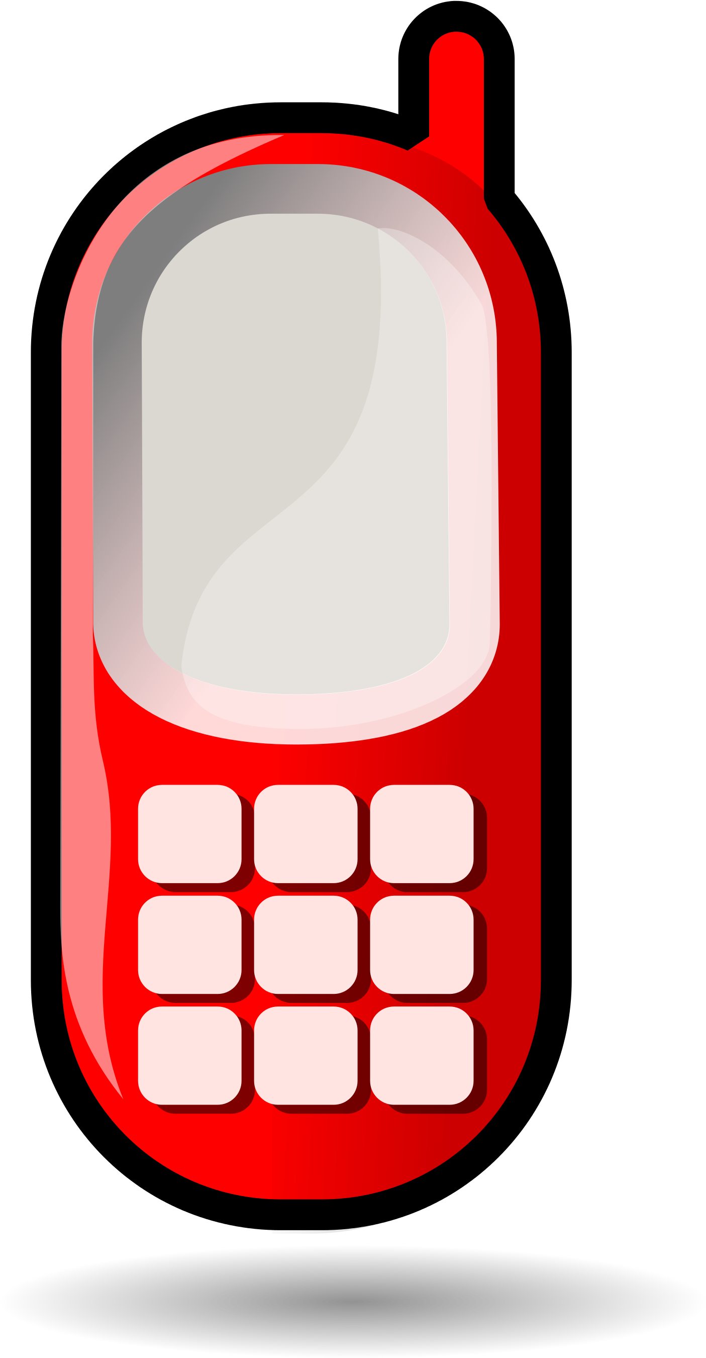 Clipart Phone Cellular Phone - Red Mobile Phone Png Transparent Png (2000x2828), Png Download