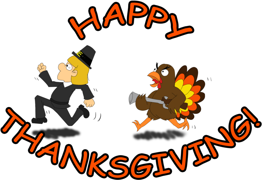 Happy Thanksgiving By Melissathehedgehog On Clipart - Cartoon - Png Download (855x588), Png Download