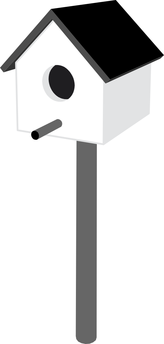 Clipartist - Bird House Black And White - Png Download (555x1159), Png Download