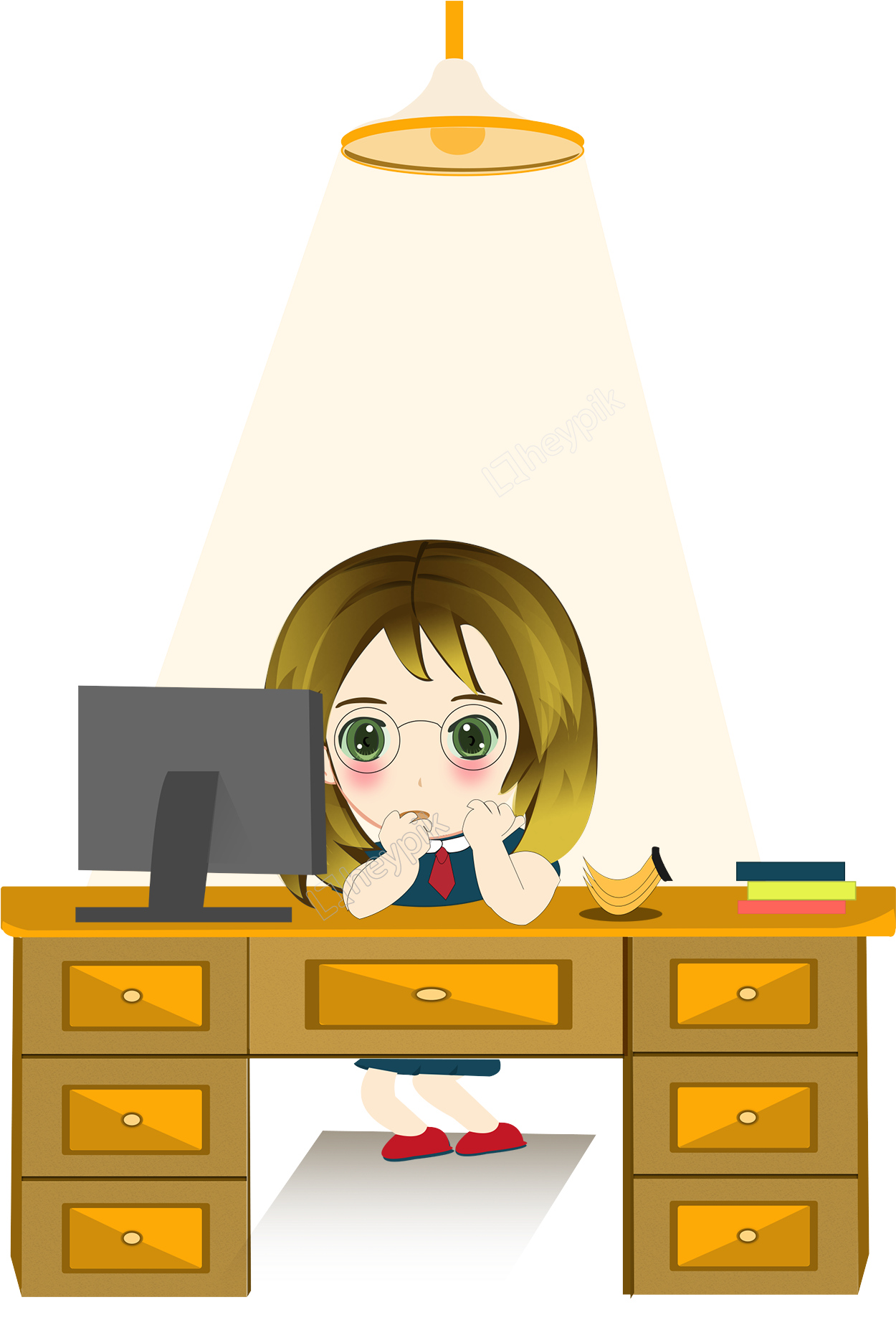 Cartoon Version Girl Watching Tv Late Night Image - ดู ทีวี การ์ตูน Png Clipart (2000x2000), Png Download