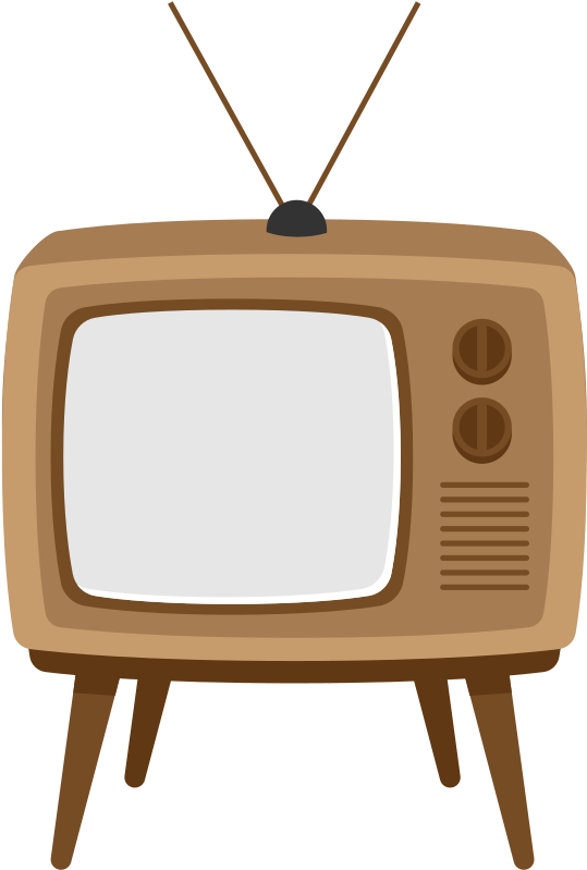 Fileretro Tv Vector - Tv Cartoon Transparent Background Clipart (2000x1125), Png Download