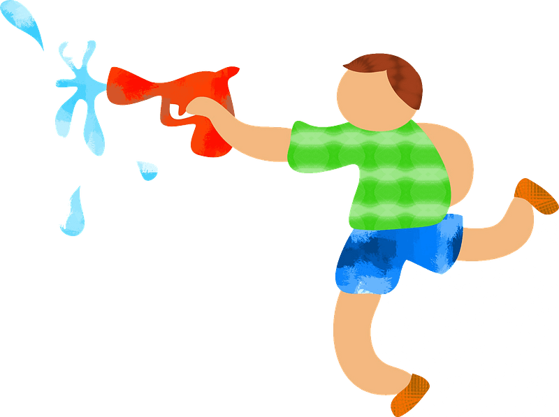 Kid Playing With Watergun Clipart - Pester Clip Art - Png Download (800x597), Png Download