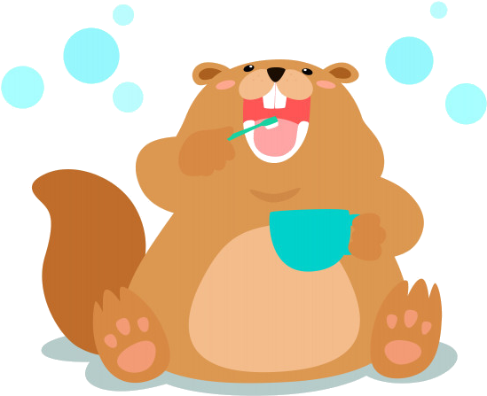 Bear Brushes His Teeth Cartoon Clipart (626x500), Png Download