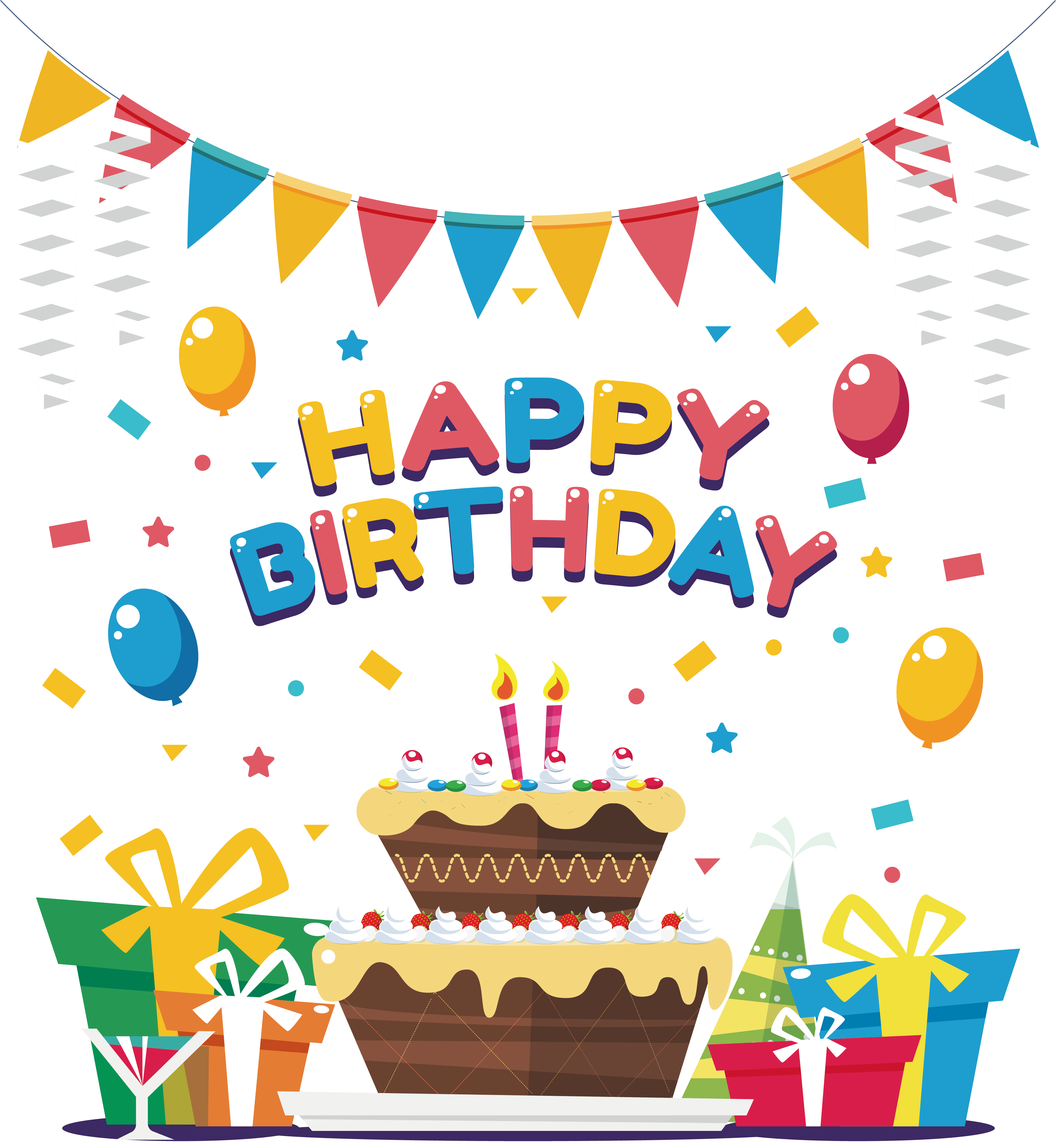 Transparent Cake Clip Art - Birthday Cake Clipart Transparent Background - Png Download (3927x4270), Png Download