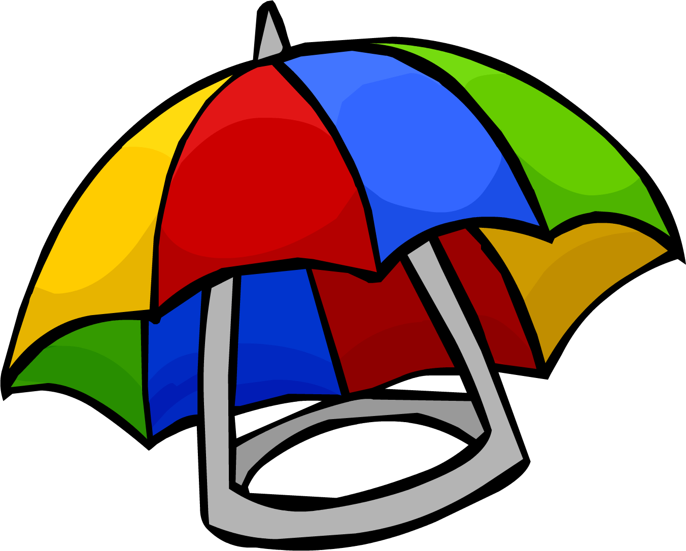 Club Penguin Clip Art - Umbrella Hat Png Transparent Png (1352x1086), Png Download