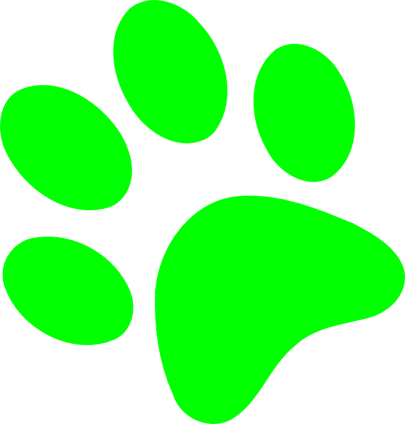 Paw Clipart Green Dog - Dog Paw Clipart Green - Png Download (570x597), Png Download