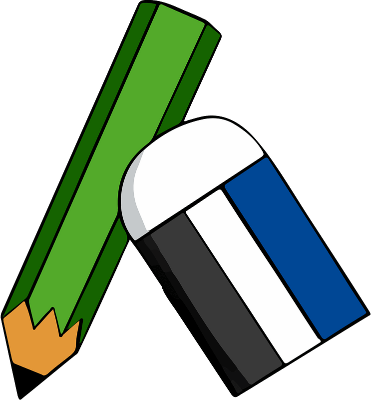 Pencil Eraser Stationery Clipart - Pencil And Eraser Clipart - Png Download (743x800), Png Download