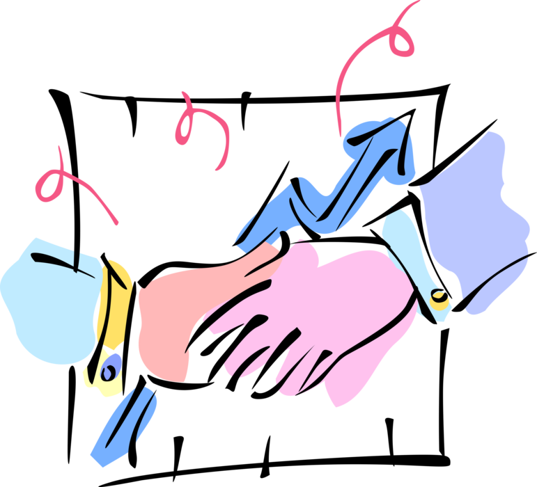 Shaking Hands Vector Image Clipart (771x700), Png Download