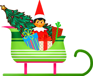 Hedgehog On The Christmas Bauble Clipart - Clipart Elf On The Shelf Cartoon - Png Download (300x246), Png Download