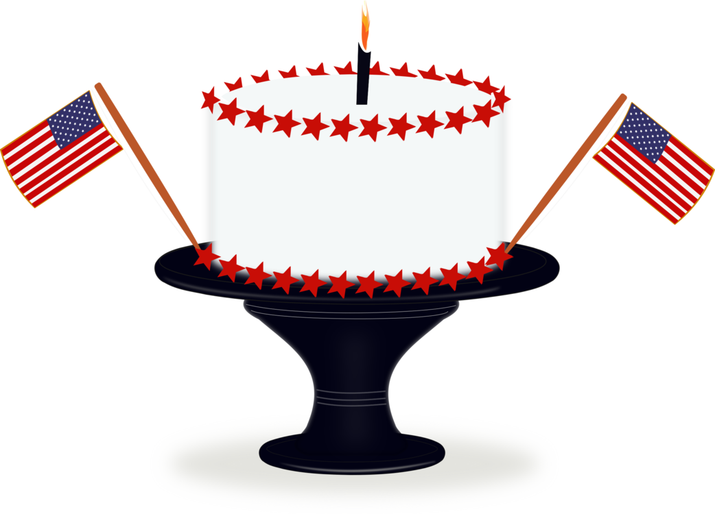 Line,candle Holder,birthday Cake - Happy Birthday America Free Clipart (1042x750), Png Download