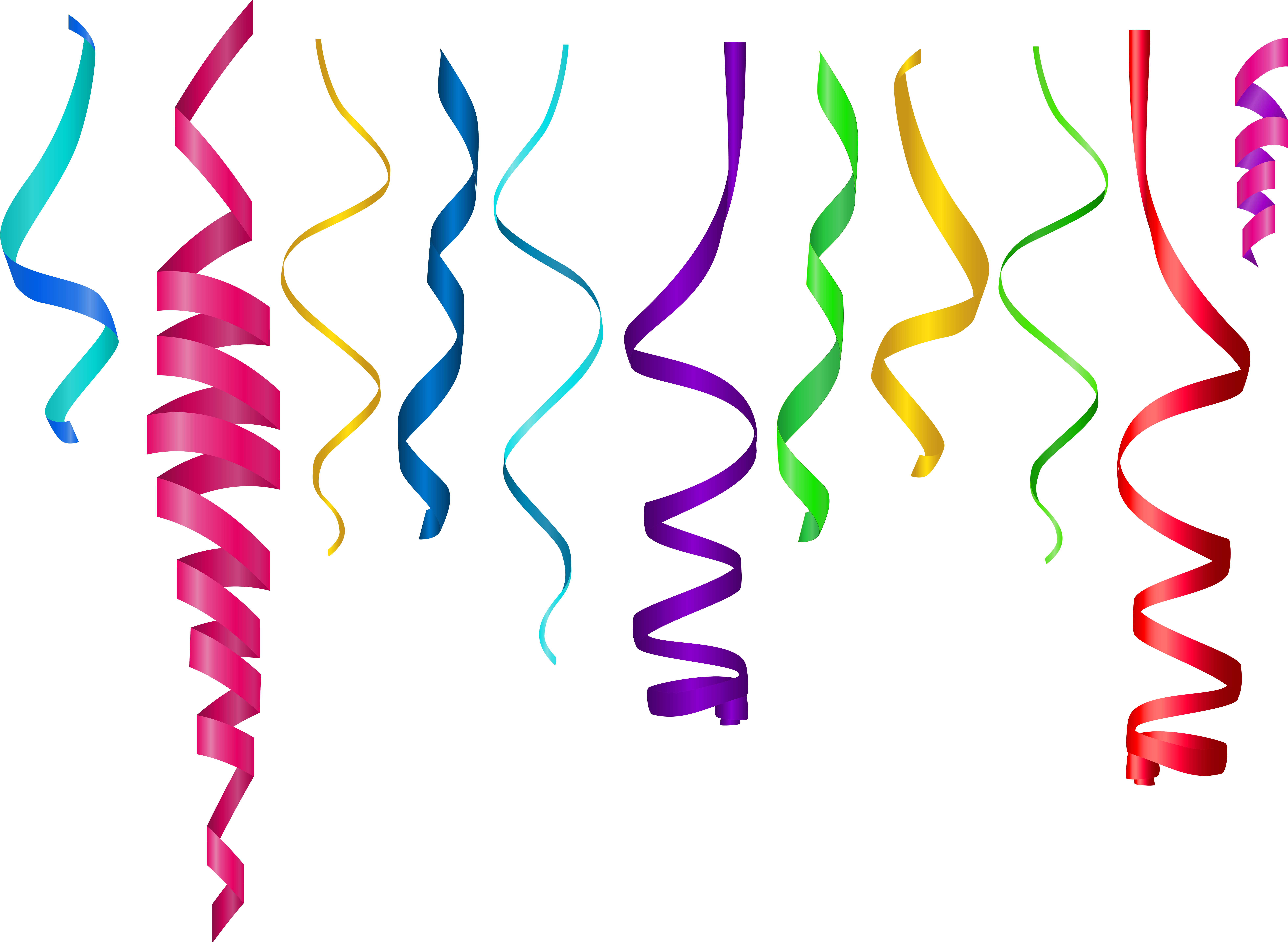 Curly Heart Clipart Clipart Free Curly Ribbons Png - Birthday Ribbon Png Transparent Png (8000x5920), Png Download