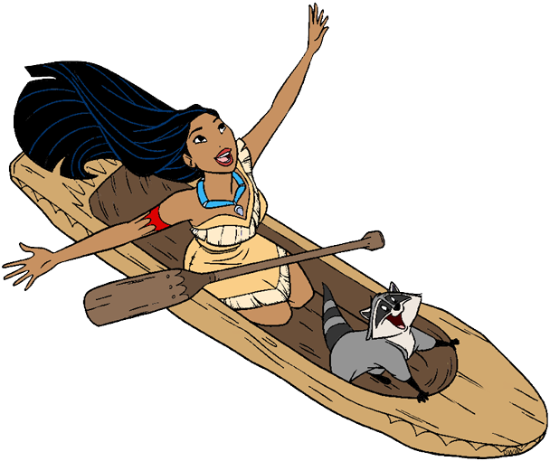 Canoe Clipart Family - Pocahontas Disney Canoe - Png Download (608x510), Png Download