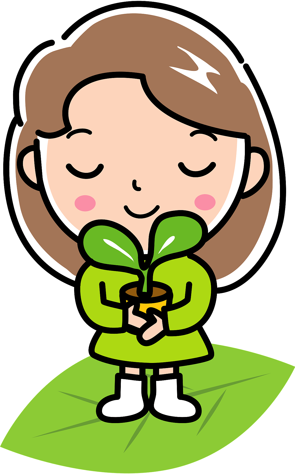 Girl Ecology Plant Clipart - Girl With Plant Clipart - Png Download (498x800), Png Download