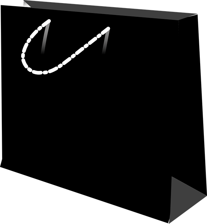 Paper Bag Black Vector Clipart (666x720), Png Download