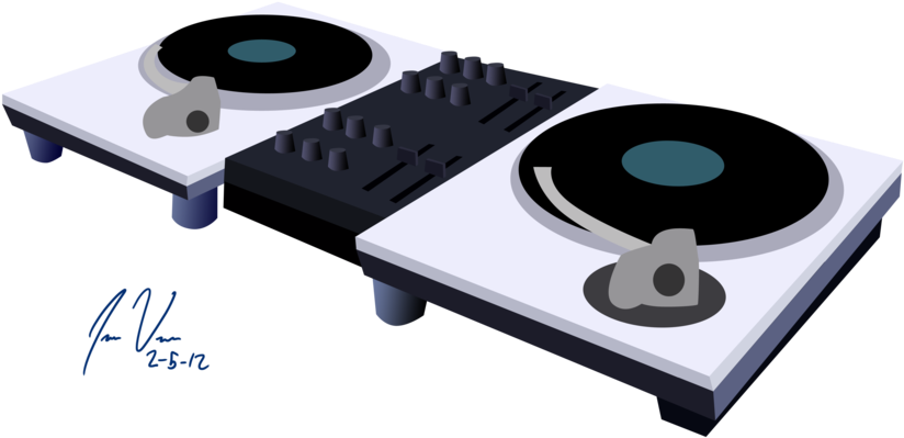 Dj Table Clipart Png - Dj Turntable Png Transparent Png (900x413), Png Download