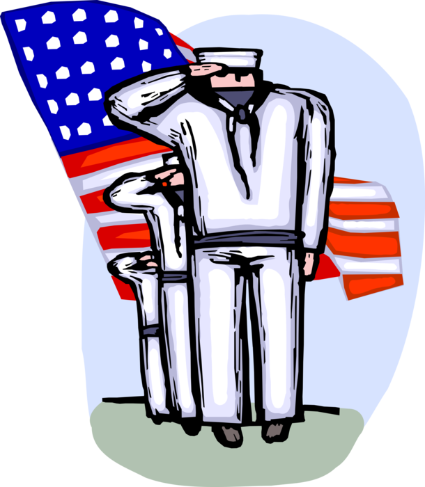 Vector Illustration Of United States Navy Marine Sailors - Vector Graphics Clipart (610x700), Png Download