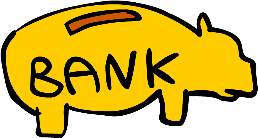 Fluffy The Fish Piggy Bank - Piggy Bank Clipart (961x555), Png Download