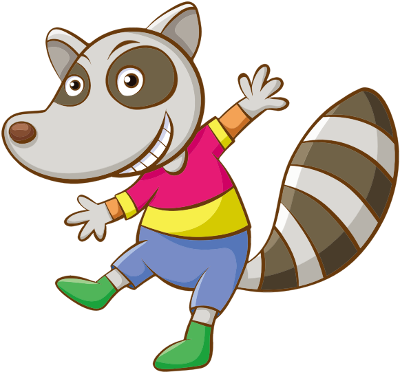 Cartoon Raccoon - Just Want To Wish You A Nice Day Clipart (600x600), Png Download