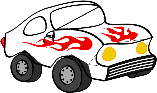 Download Black And White Fun Car - Hot Wheels Cartoon Drawing Clipart ...