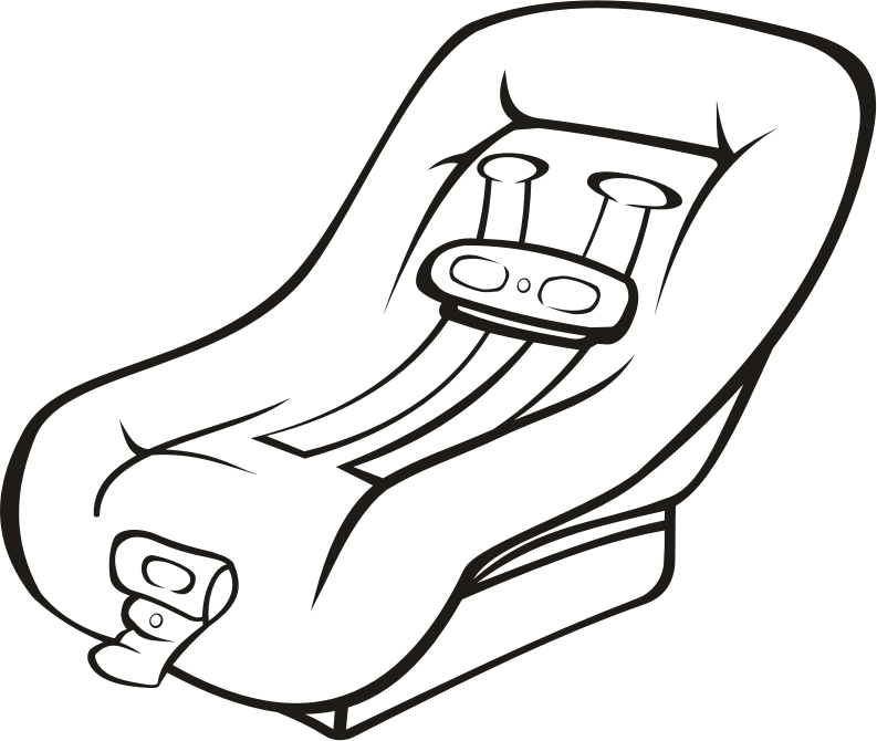 Car Seat Clipart Vector Library Download Clipart - Baby Car Seat Clip Art - Png Download (793x670), Png Download