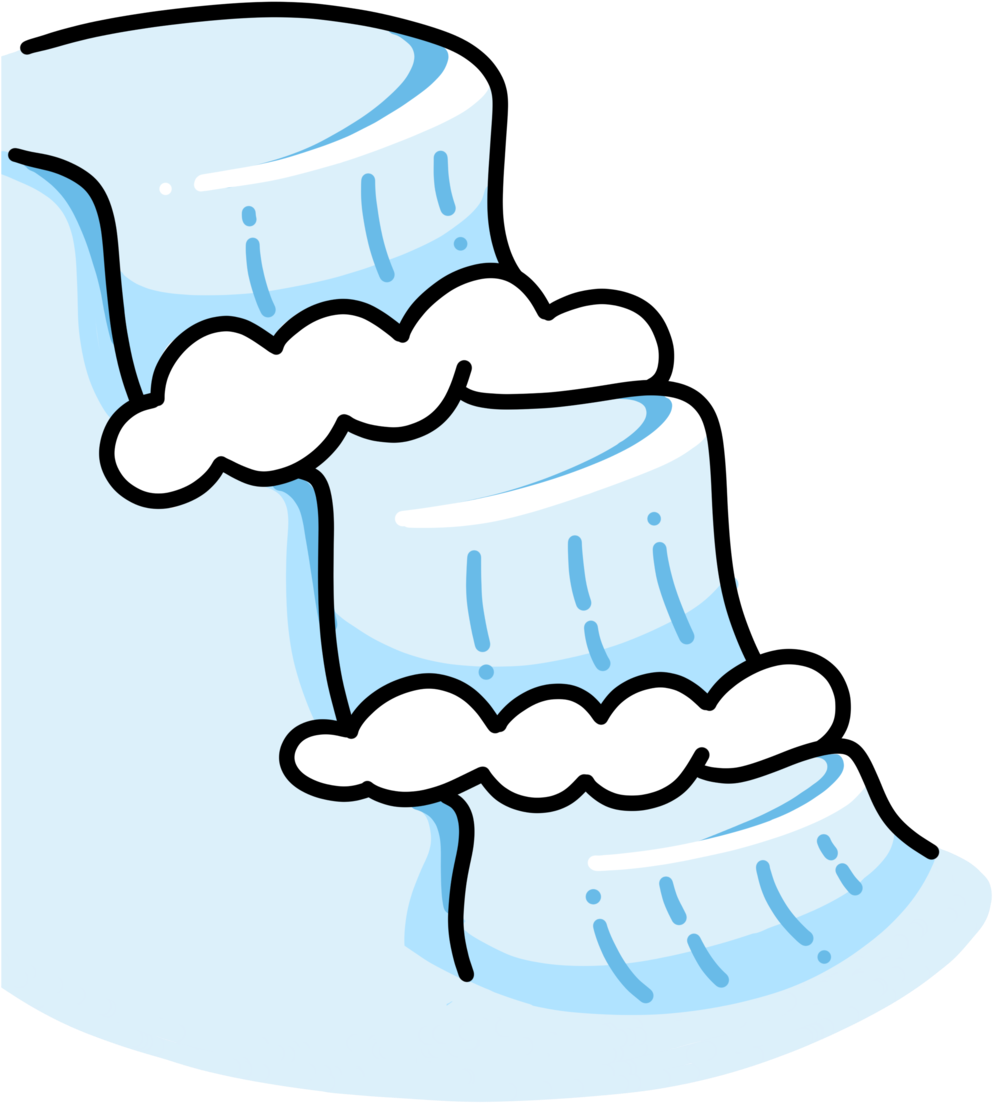 Jeff Koi Cartoon Waterfall Clipart (1000x1294), Png Download